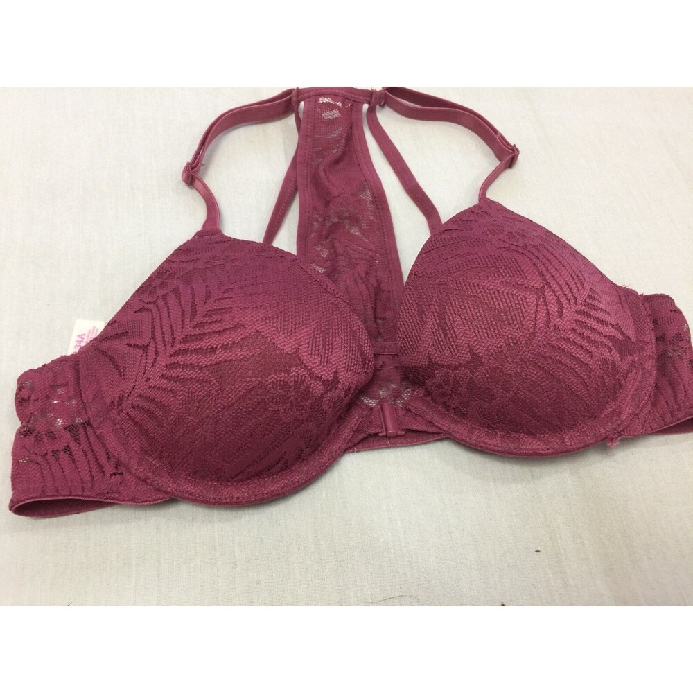 VICTORIA SECRET PINK LIGHTLY LINED WOMENS FRONT CLOSE UNDERWIRE BRA SIZE 34A